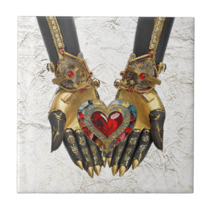 Azulejo La oferta - Corazón en manos