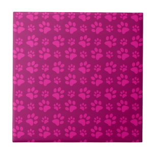 Azulejo La pata rosada magenta del perro imprime el modelo