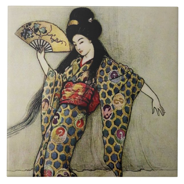 Azulejo “La Peineta Dorada” de Warwick Goble (Frente)