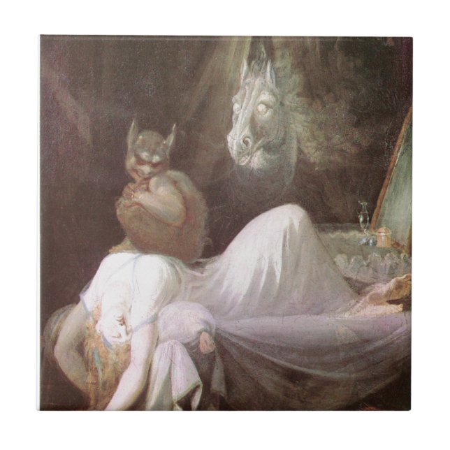Azulejo La pesadilla: Henry Fuseli; décimo octava C. (Frente)