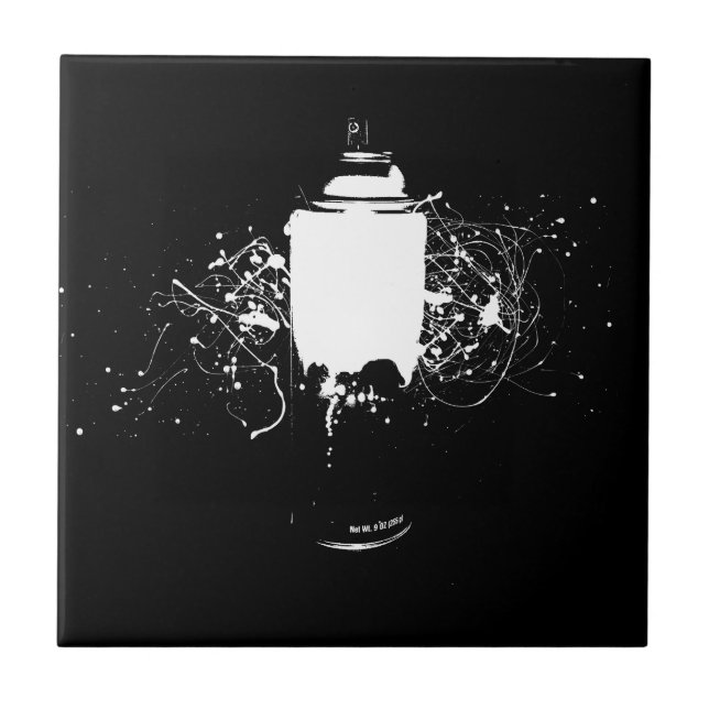 Azulejo La pintura de aerosol blanco y negro puede (Frente)