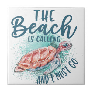 Azulejo La playa está llamando y debo irme