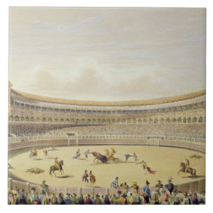 Azulejo La plaza de Toros de Madrid, 1865 (litho del