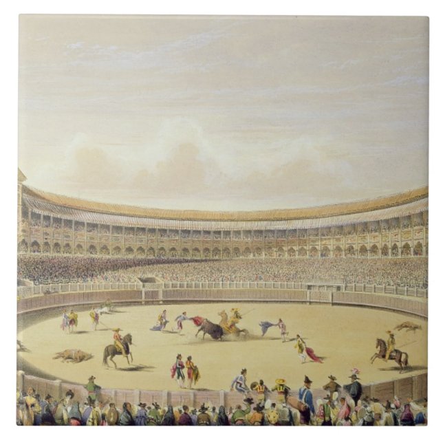 Azulejo La plaza de Toros de Madrid, 1865 (litho del (Frente)