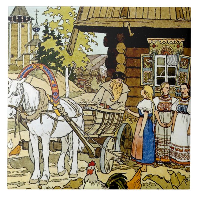 Azulejo “La pluma de Finist” por Ivan Bilibin (Frente)