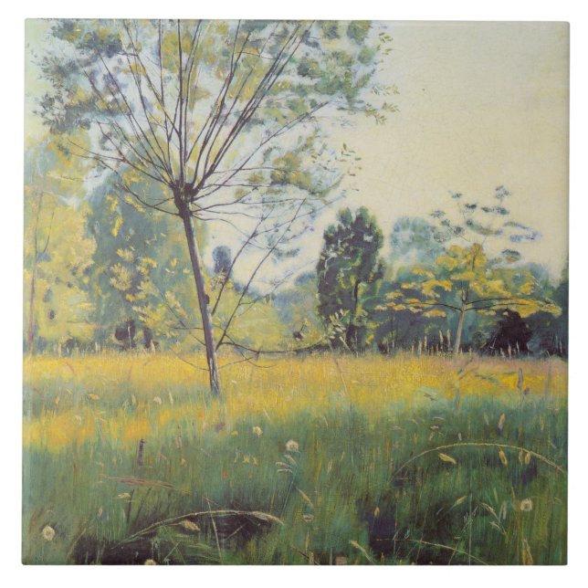 Azulejo La pradera dorada (por Ferdinand Hodler) (Frente)