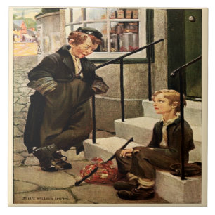 Azulejo La primera reunión de Oliver, Jessie Willcox Dicke