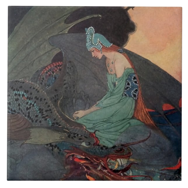Azulejo “La Princesa y El Dragón” de Elenore Abbott (Frente)