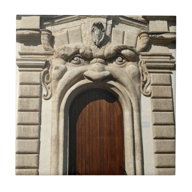 Azulejo La puerta de la biblioteca Hertziana. Roma, Italia (Frente)