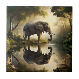 Azulejo La reflexión de un elefante
