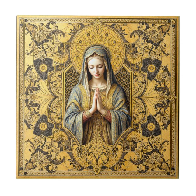 Azulejo La reverencia opulenta: La Santa Virgen (Frente)