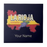 Azulejo La Rioja España Región Retro Vines Vintage Wine<br><div class="desc">La Rioja, región de España con diseño de mapas y viñedos, bandera española vintage, recuerdo de la fiesta de Logroño. La Rioja con diseño de uvas retro y mapa como España y recuerdo de vino! Estilo de vida para los mochileros de La Rioja y el viaje por la ciudad europea....</div>