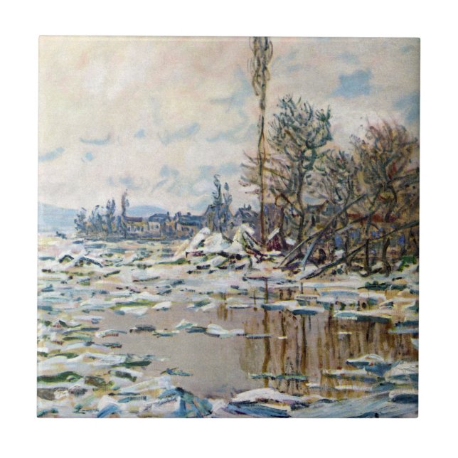 Azulejo La ruptura del hielo de Claude Monet (Frente)