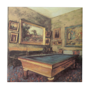 Azulejo La sala de billar en Menil Hubert por Edgar Degas