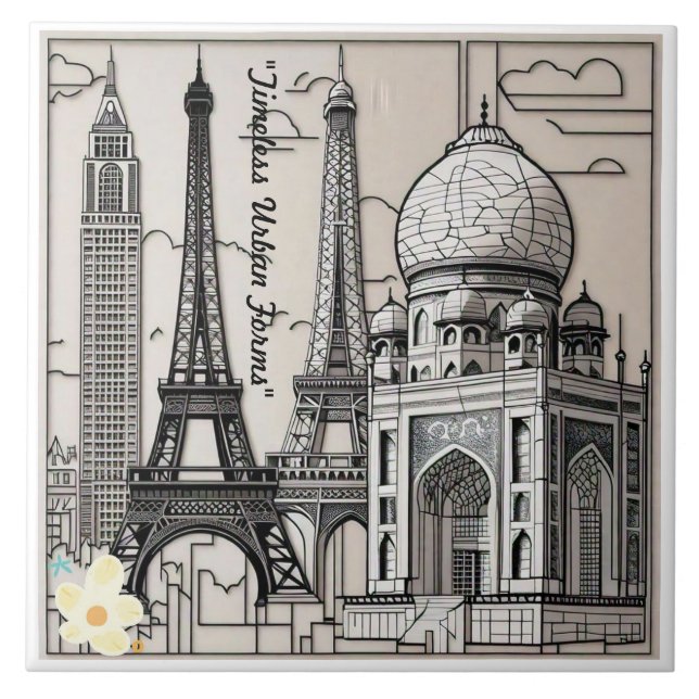 Azulejo "La serie de arquitectura" (Frente)