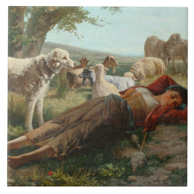 Azulejo La siesta del Chica de la Cabeza (de Carlo Ademoll (Frente)