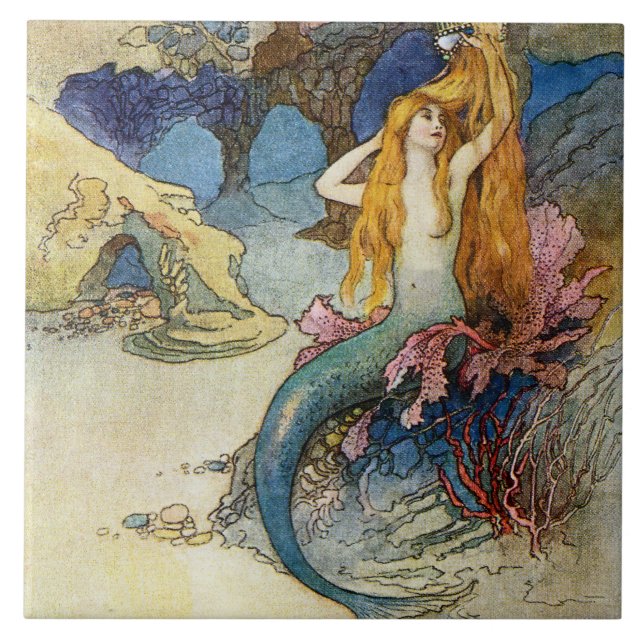 Azulejo “La Sirena” de Warwick Goble (Frente)