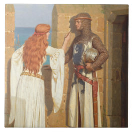 Azulejo La sombra del caballero (de Edmund Blair Leighton)