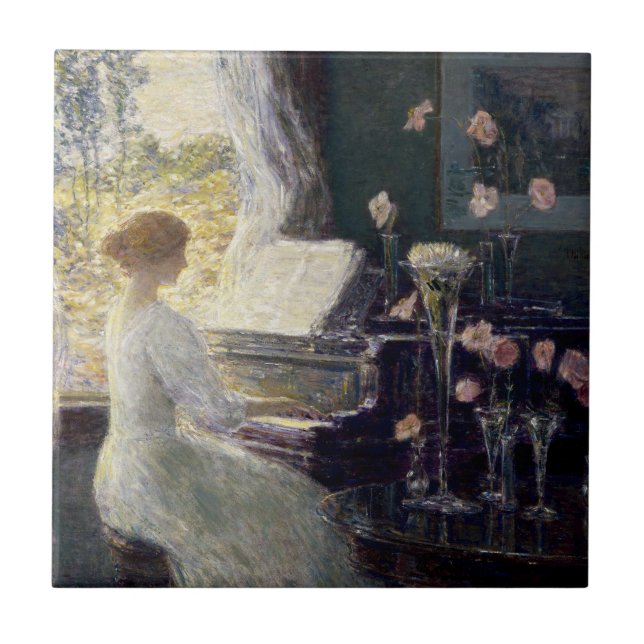 Azulejo La Sonata de Frederick Childe Hassam (Frente)