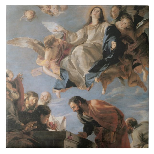 Azulejo La suposición de la Virgen, 1673 (aceite en lona) (Frente)