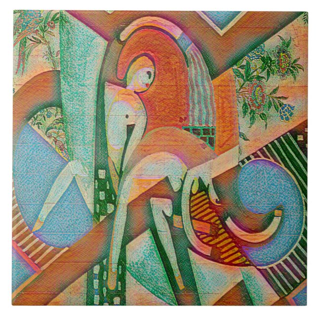Azulejo La tormenta eléctrica – Caos abstracto en flor (Frente)