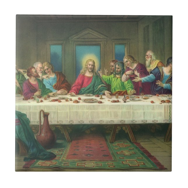 Azulejo La última cena originalmente de Leonardo da Vinci (Frente)