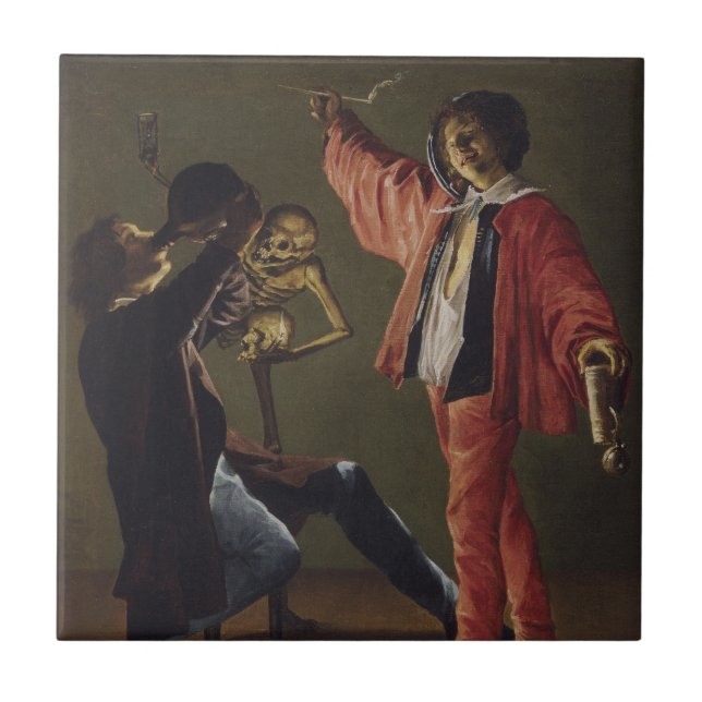 Azulejo La última gota de cerveza antes de que termine el  (Frente)