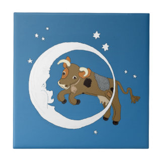 Azulejo La vaca saltada sobre la luna
