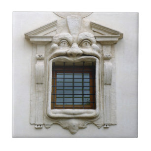 Azulejo La ventana de Bibliotheca Hertziana. Roma, cerámic