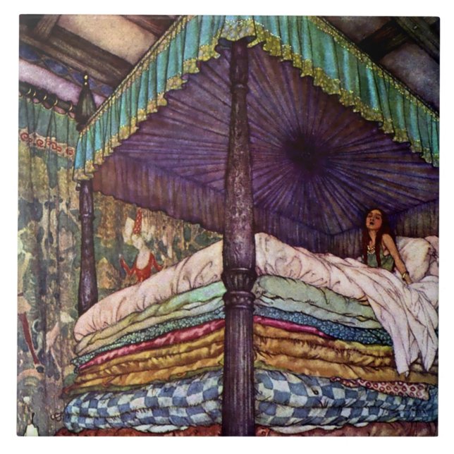 Azulejo "La verdadera princesa" de Edmund Dulac (Frente)
