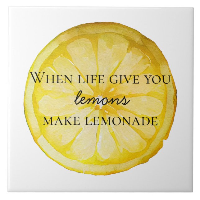 Azulejo La Vida Blanca Te Da Una Cita De Lemons (Frente)
