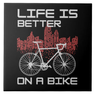 Azulejo La vida es mejor en bicicleta