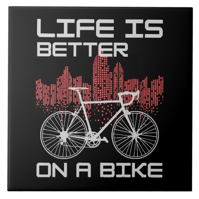 Azulejo La vida es mejor en bicicleta (Frente)