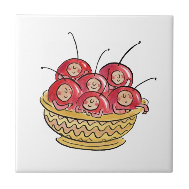 Azulejo La vida es sólo un tazón de cerezas (Frente)