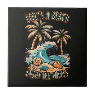 Azulejo La vida es una playa Vacaciones de verano Playa tr