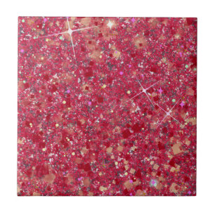 Azulejo La Vida Magenta Color Rosa Faux Purpurina sólido