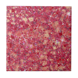 Azulejo La Vida Magenta Color Rosa Faux Purpurina sólido