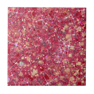 Azulejo La Vida Magenta Color Rosa Faux Purpurina sólido