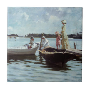 Azulejo La vida veraniega en los isleños (por Albert Edelf