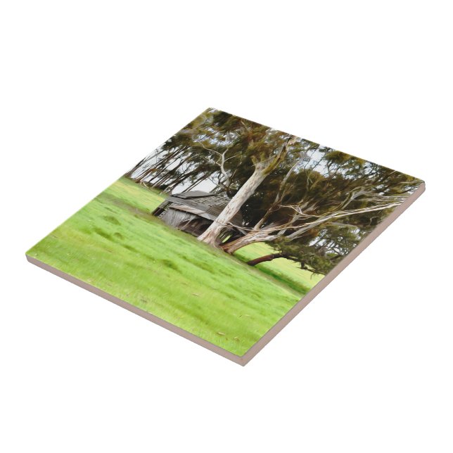 Azulejo La Vieja Pila De Cerámica De Madera (Lado)