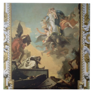 Azulejo La Virgen de Carmel que da el omóplato al Ble