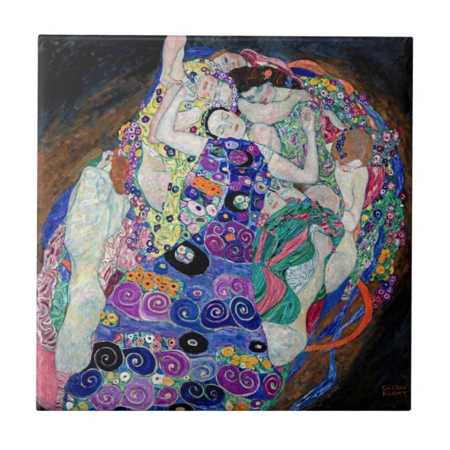 Azulejo La Virgen de Gustav Klimt - Elegancia eterna (Frente)