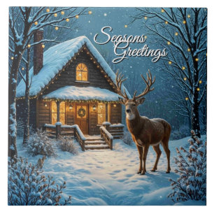 Azulejo La visita de Navidad nevada de Big Buck