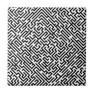 Azulejo Laberinto - modelo blanco y negro