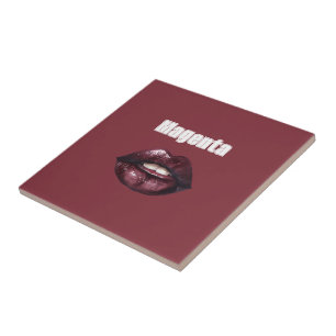 Azulejo Labios Rojo Burdeos Magenta