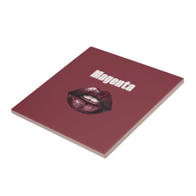 Azulejo Labios Rojo Burdeos Magenta (Lado)