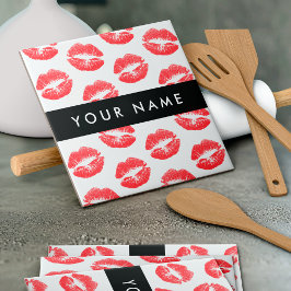 Azulejo Labios rojos, besos, pintalabios, tu nombre, perso