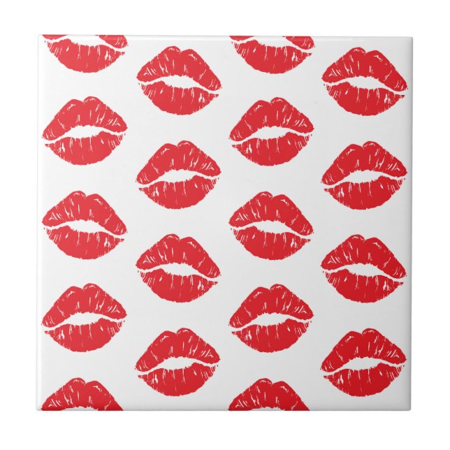 Azulejo Labios Rojos, Labios Rojos, Beso, Patrón De Labios (Frente)