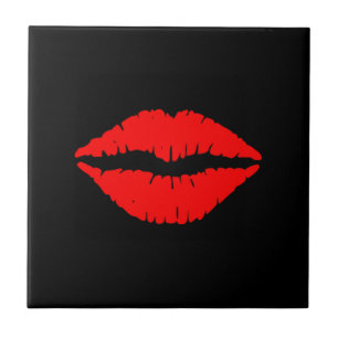 Azulejo Labios Rojos Pequeños Mosaicos Cerámicos