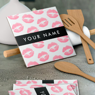 Azulejo Labios rosados, besos, pintalabios, tu nombre, per